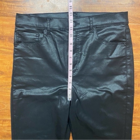 Express Womens Black Shiny Super High Rise Modern Straight Stretch Pants Size 10 - Picture 13 of 14